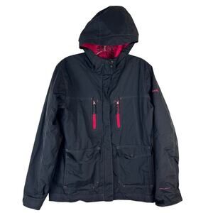 Columbia Girls Rain Coat Size 14/16 Black Jacket Waterproof - Shell Only